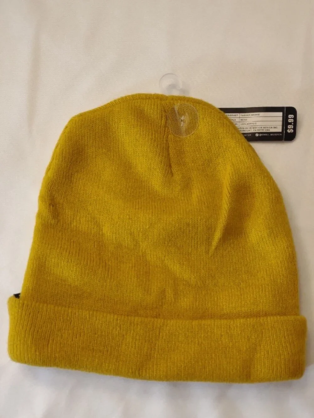 NWT Chillmeister Kids Mustard Yellow Cat Face Knit Beanie